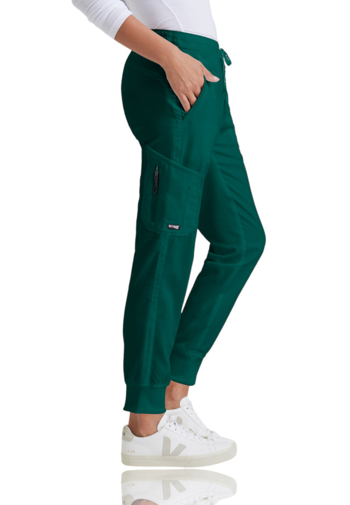 Tall Kira 5-Pocket Mid-Rise Jogger Scrub Pant Women's Tall Scrub Jogger Grey's Anatomy Hunter Green XS