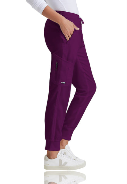 Tall Kira 5-Pocket Mid-Rise Jogger Scrub Pant Women's Tall Scrub Jogger Grey's Anatomy Wine XS