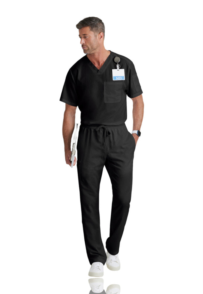 Evan 2-Pocket V-Neck Scrub Top Men's Scrub Top Grey's Anatomy