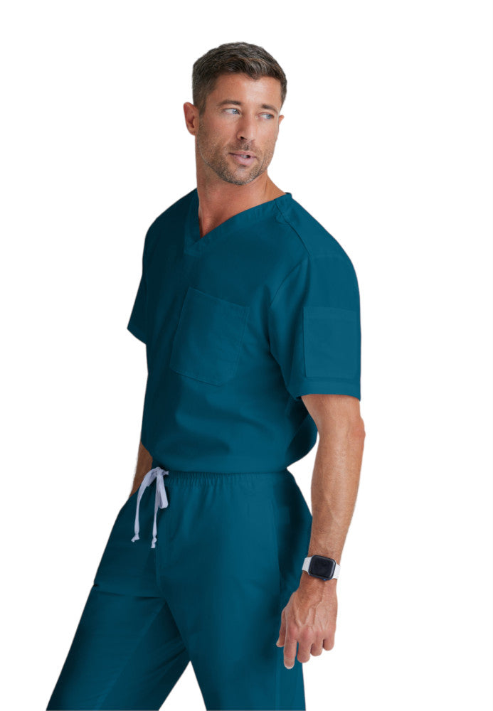 Grey's Anatomy | Evan 2-Pocket V-Neck Men's Scrub Top Men's Scrub Top Grey's Anatomy   