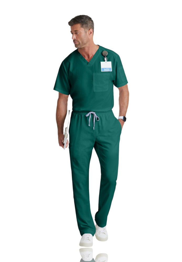 Evan 2-Pocket V-Neck Scrub Top Men's Scrub Top Grey's Anatomy