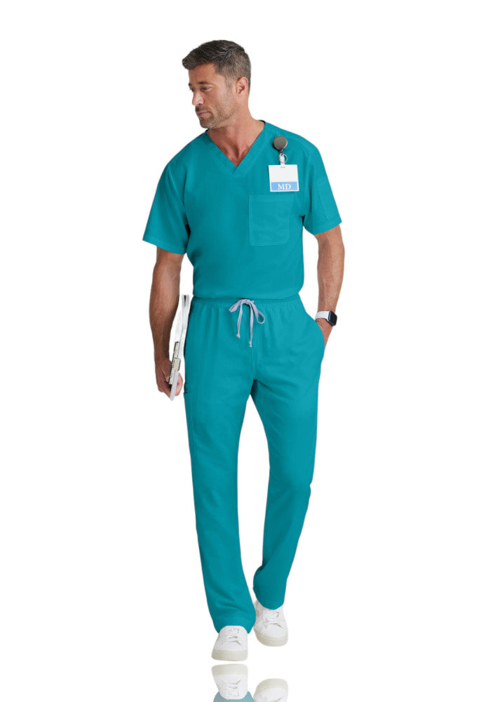 Evan 2-Pocket V-Neck Scrub Top Men's Scrub Top Grey's Anatomy