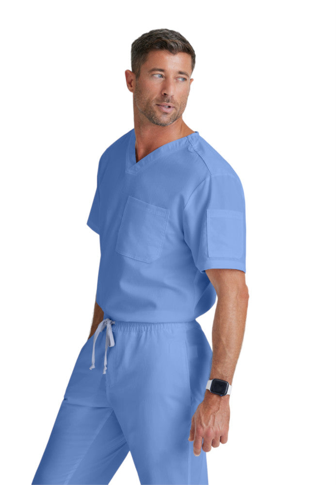 Grey's Anatomy | Evan 2-Pocket V-Neck Men's Scrub Top Men's Scrub Top Grey's Anatomy   