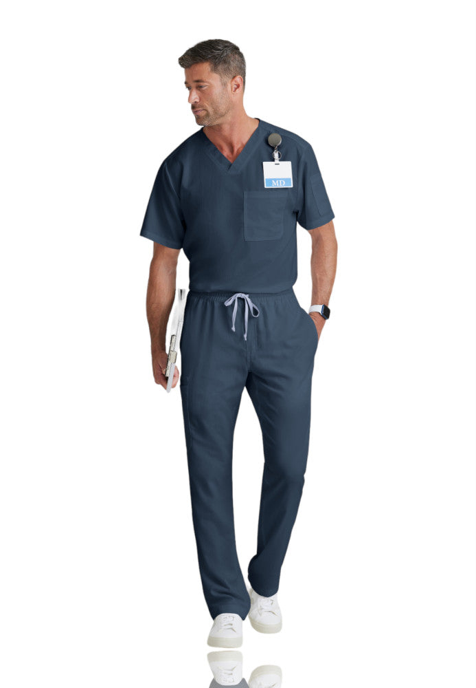 Grey's Anatomy | Evan 2-Pocket V-Neck Men's Scrub Top Men's Scrub Top Grey's Anatomy   