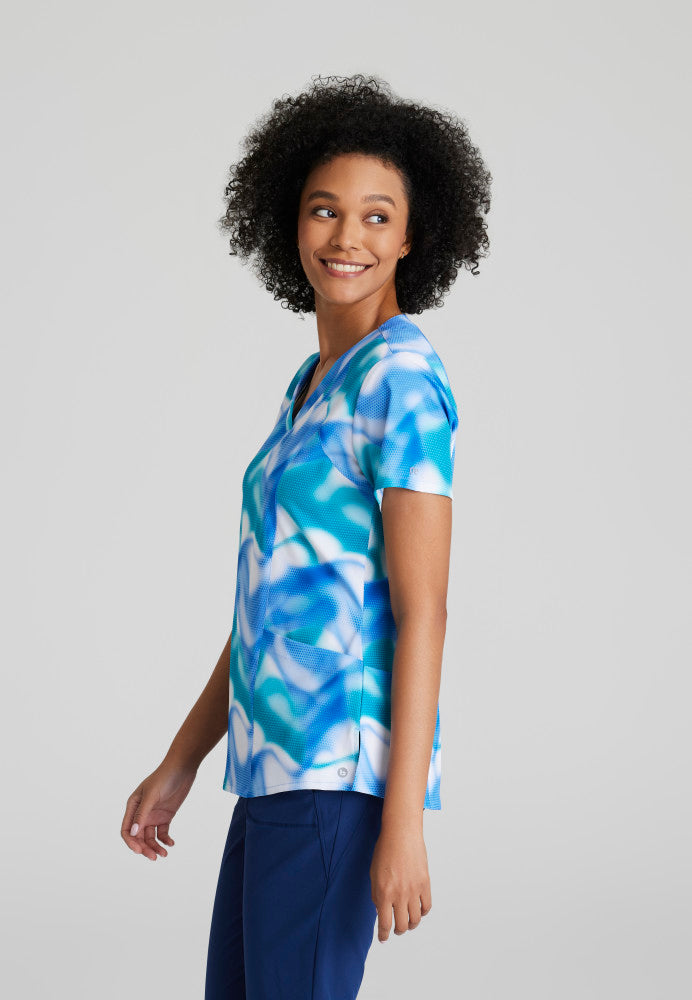 Thrive Barco One Women's V-Neck Scrub Print Top Women's Print Scrub Top Barco One