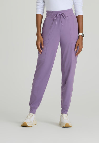 Pro Knit 5-Pocket Drawcord Waist Jogger Scrub Pant Women's Scrub Jogger Barco One Performance Knit Dusty Lavender XXS