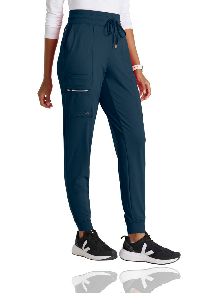 Barco One | Pro Knit 5-Pocket Drawcord Waist Jogger Scrub Pant Women's Scrub Jogger Barco One Performance Knit Steel XXS 