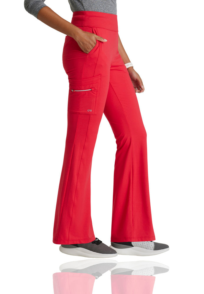 Tall Sprint Knit 7-Pocket High-Rise Flare Leg Scrub Pant Women's Tall Scrub Pant Barco One Performance Knit