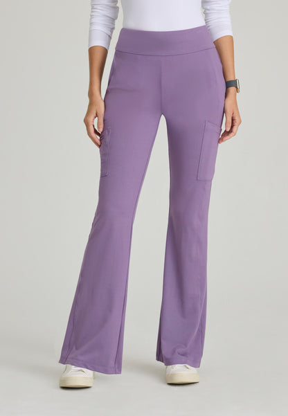 Sprint Knit 7-Pocket High-Rise Flare Leg Scrub Pant Women's Scrub Pant Barco One Performance Knit Dusty Lavender XXS