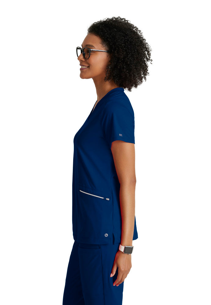 Victory Knit 2-Pocket V-Neck Scrub Top Women's Scrub Top Barco One Performance Knit