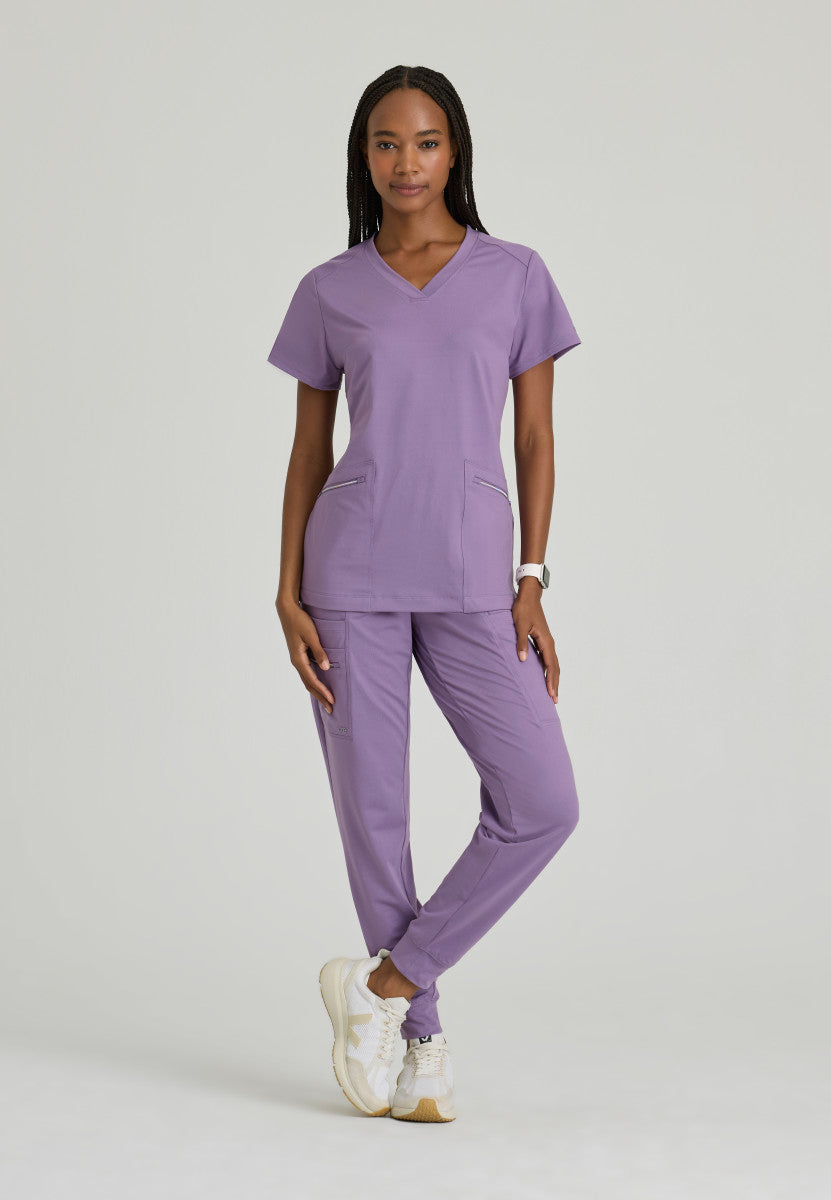 Victory Knit 2-Pocket V-Neck Scrub Top Women's Scrub Top Barco One Performance Knit