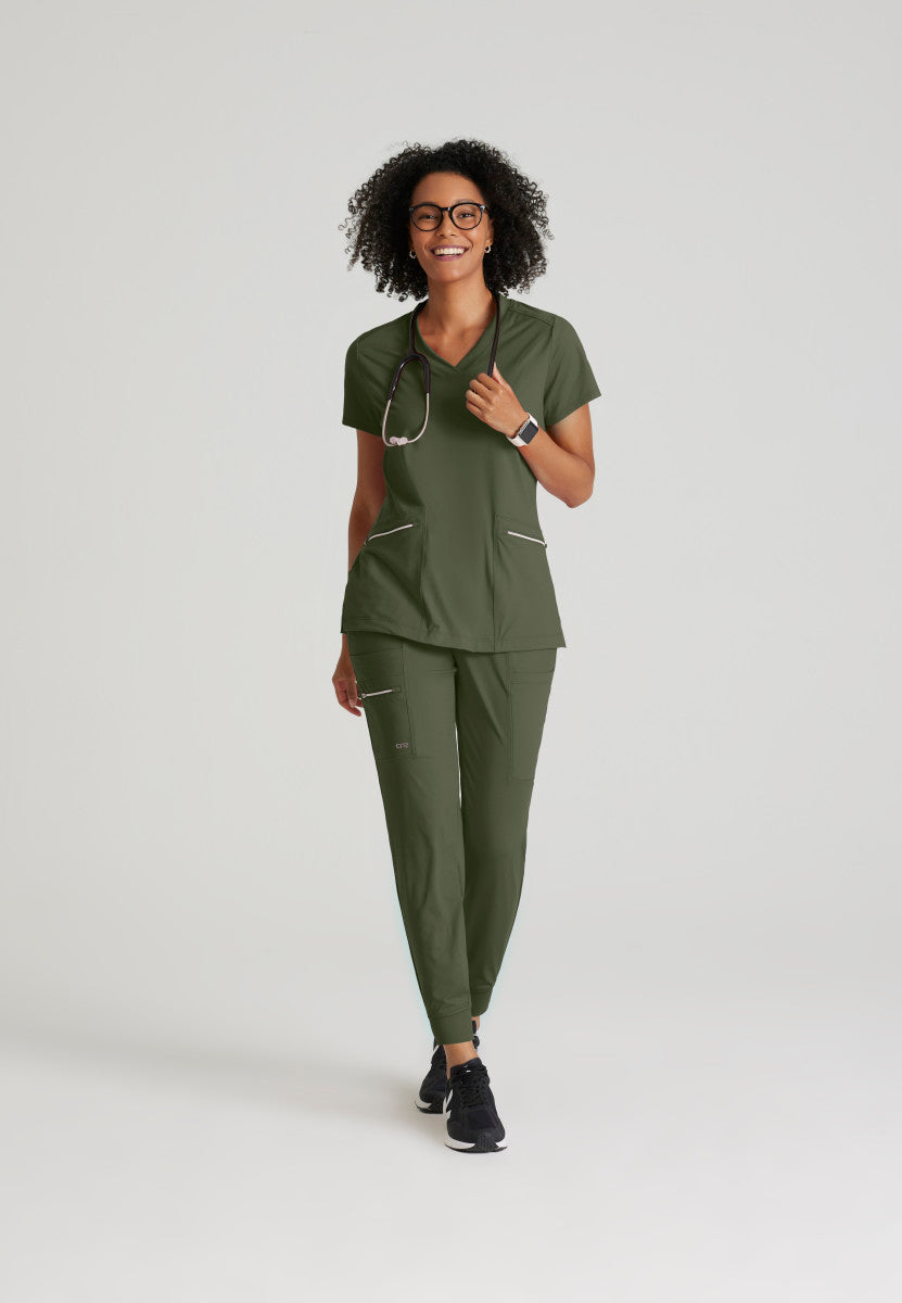 Barco One | Victory Knit 2-Pocket V-Neck Scrub Top Women's Scrub Top Barco One Performance Knit   