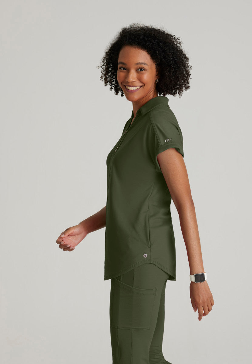 Barco One | Engage Knit 2-Pocket Zip-Neck Dolman Scrub Top Women's Scrub Top Barco One Performance Knit   