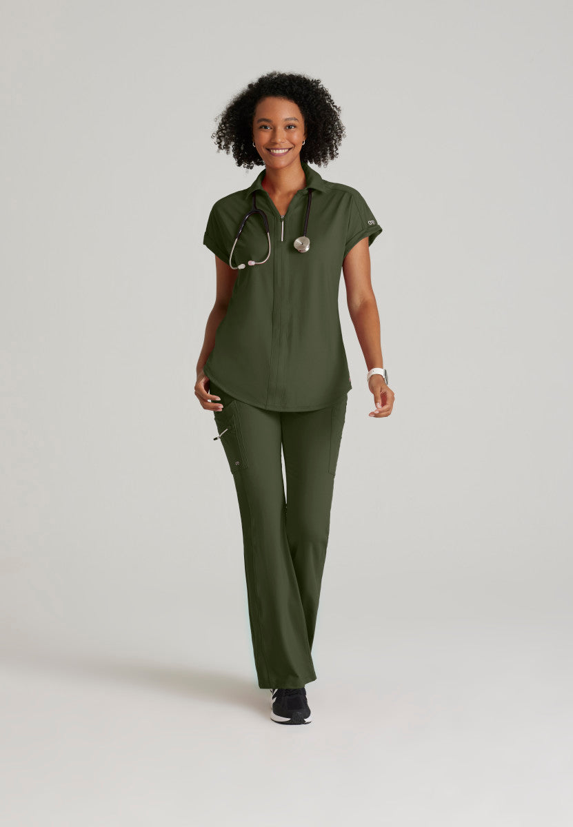 Barco One | Engage Knit 2-Pocket Zip-Neck Dolman Scrub Top Women's Scrub Top Barco One Performance Knit   