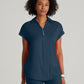 Barco One Performance Knit - Engage Zip Neck Scrub Top Women's Scrub Top Barco One Performance Knit Steel XXS 