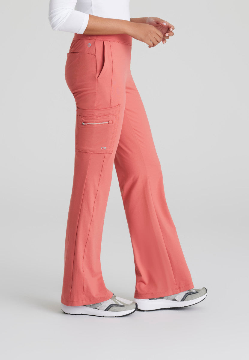 Barco One | Sprint Knit 7-Pocket High-Rise Flare Leg Scrub Pant Women's Scrub Pant Barco One Performance Knit   