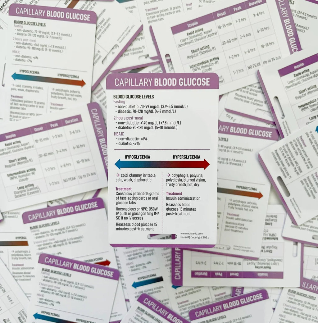 NURSEIQ Blood Glucose Reference Card Badge