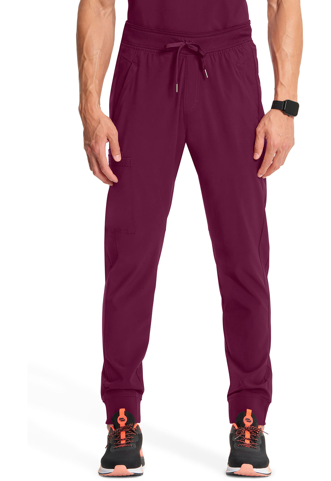 Short Infinity Mid Rise Men's Scrub Jogger Men's Short Scrub Pants Cherokee Infinity Wine XS
