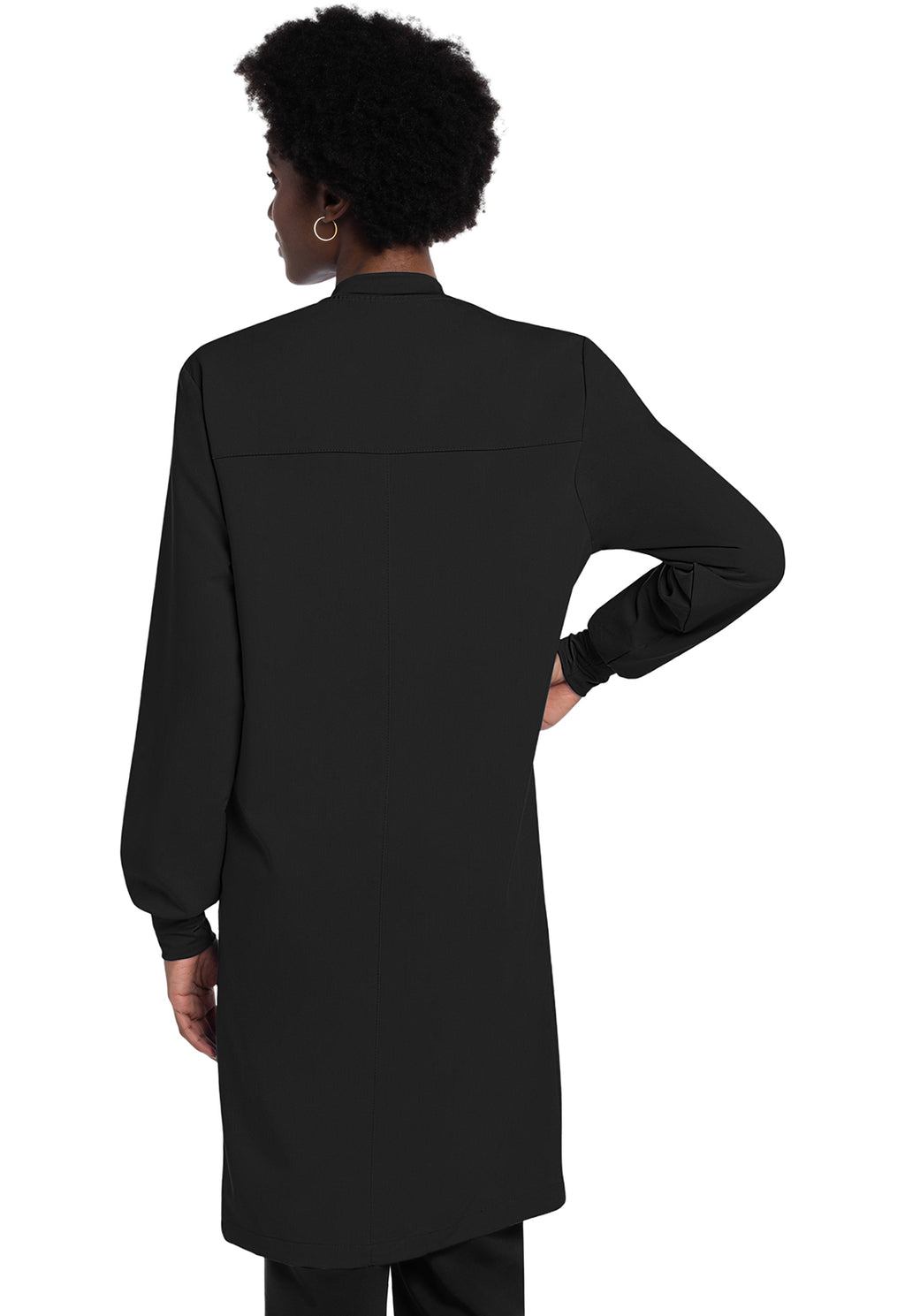 Unisex Modern Fit 40" Black Snap Front Lab Coat Unisex Lab Coat Project Lab by Cherokee