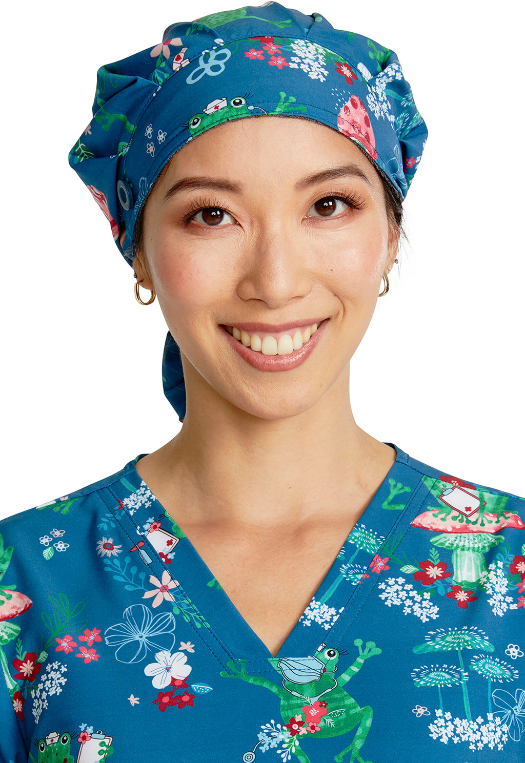 Cherokee Unisex Bouffant Scrub Hat Scrub Cap Cherokee Licensed Hoppy To Help  