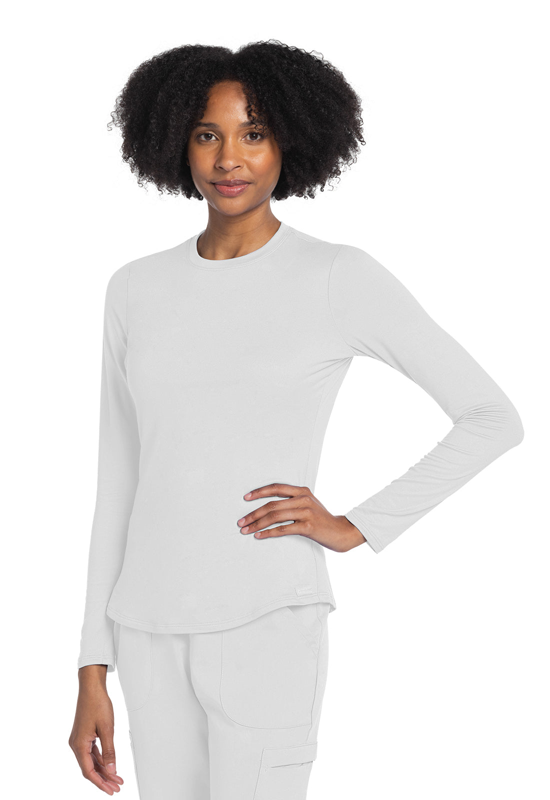 Long Sleeve Underscrub Knit Tee Women's Underscrub Cherokee Basics White XS