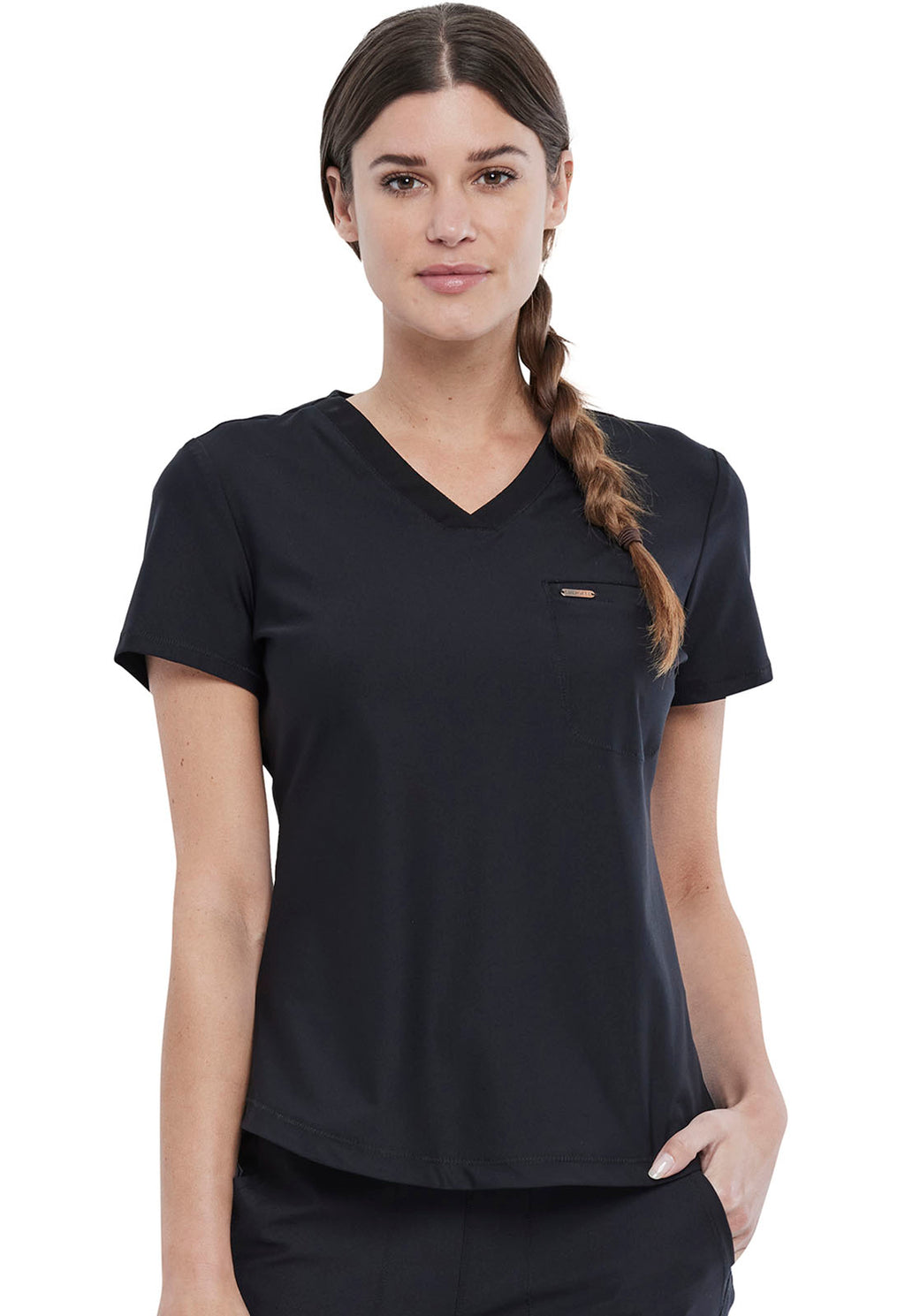 Form Tuckable Ultra Stretch V-Neck Scrub Top Women's Scrub Top Cherokee Form Black XXS