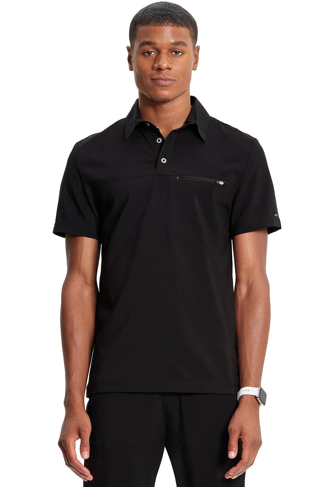 Infinity Polo Men's Scrub Top Men's Scrub Top Cherokee Infinity Black XS