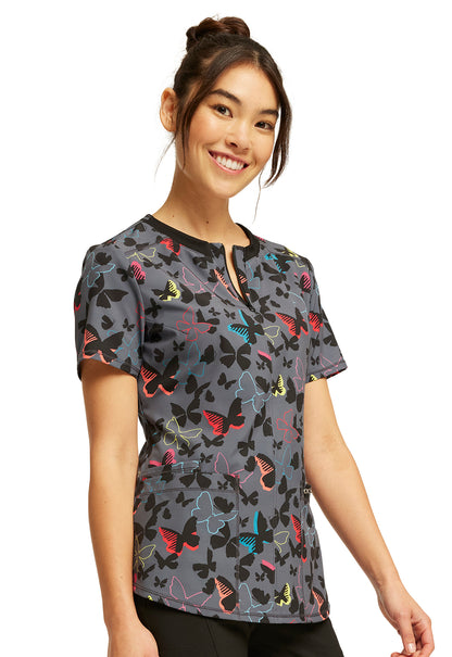 Cherokee Infinity - Brilliant Butterflies Scrub Top Women's Print Scrub Top Cherokee Infinity   