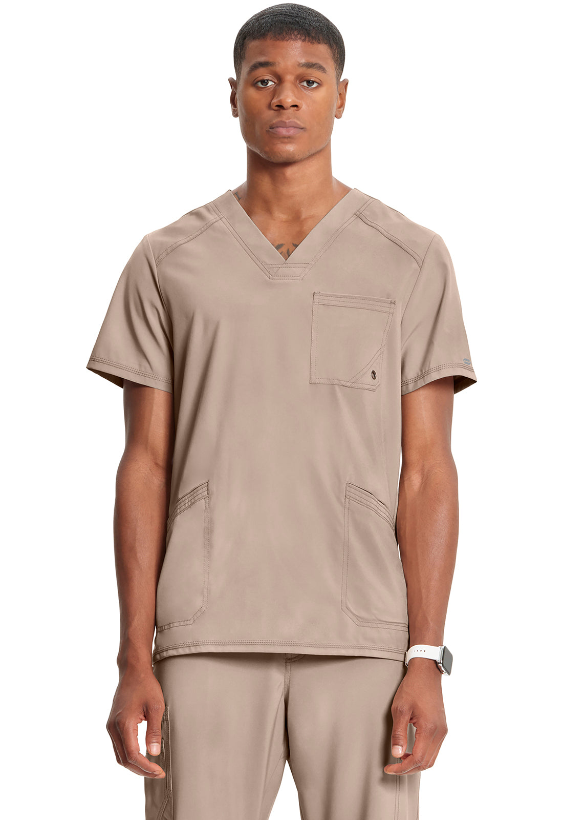 Cherokee Infinity | Men's V-Neck Scrub Top Men's Scrub Top Cherokee Infinity Khaki XS 