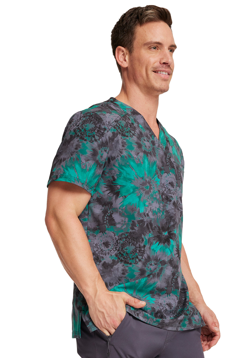 Cherokee Infinity - Men's Print Scrub Top Men's Printed Scrub Top Cherokee Infinity   