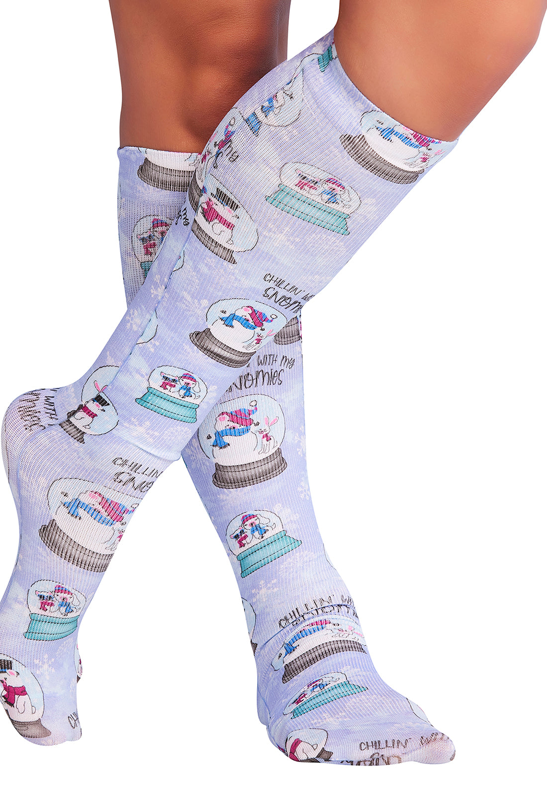 Knee High Compression Socks 8-15 mmHg Compression Socks Cherokee Legwear Chillin' Snowmies Regular 