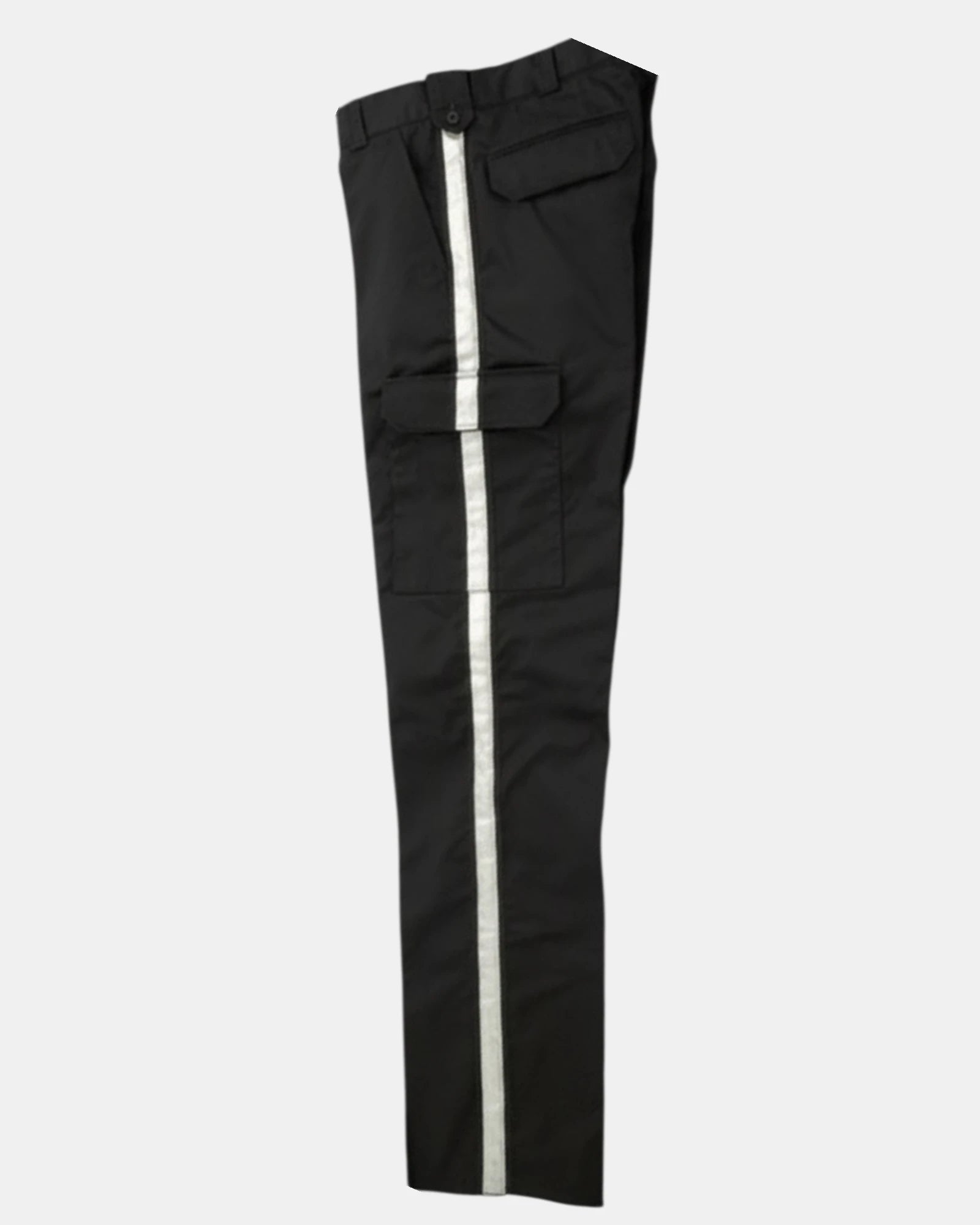 OPUS CPR185 Black Deluxe Cargo Uniform Pants with 1" Silver Vertical Reflective Stripe