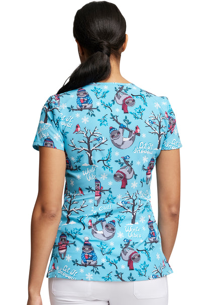 Dickies | V-Neck Holiday Scrub Top Women's Holiday Print Top Dickies Prints   