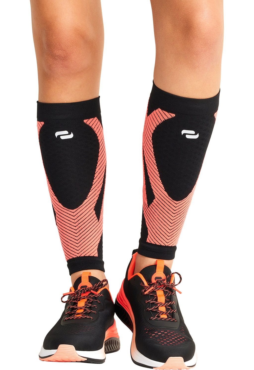 Black Vivid Orange - Compression Calf Sleeve Compression Calf Sleeve Cherokee Legwear Regular