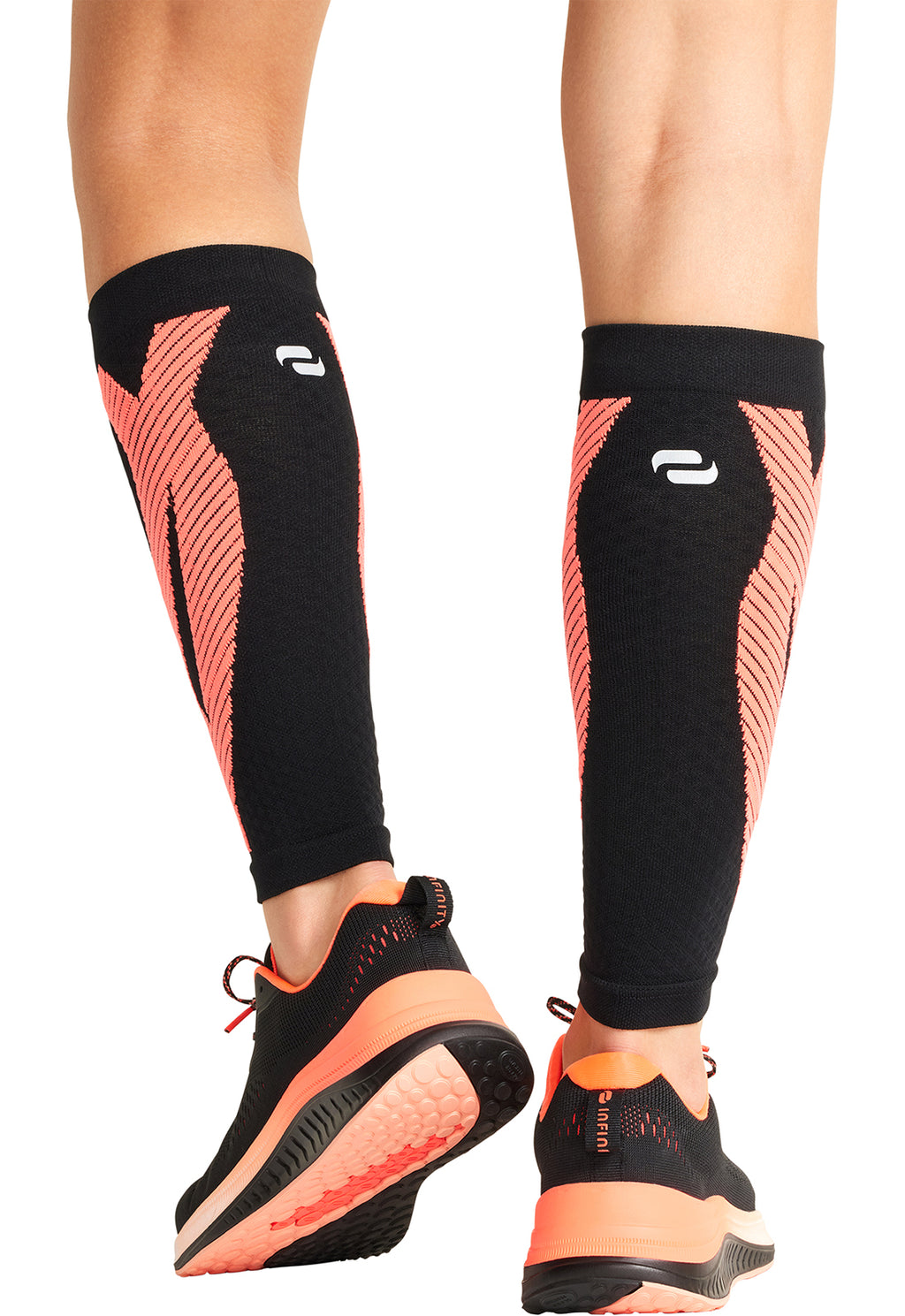 Black Vivid Orange - Compression Calf Sleeve Compression Calf Sleeve Cherokee Legwear