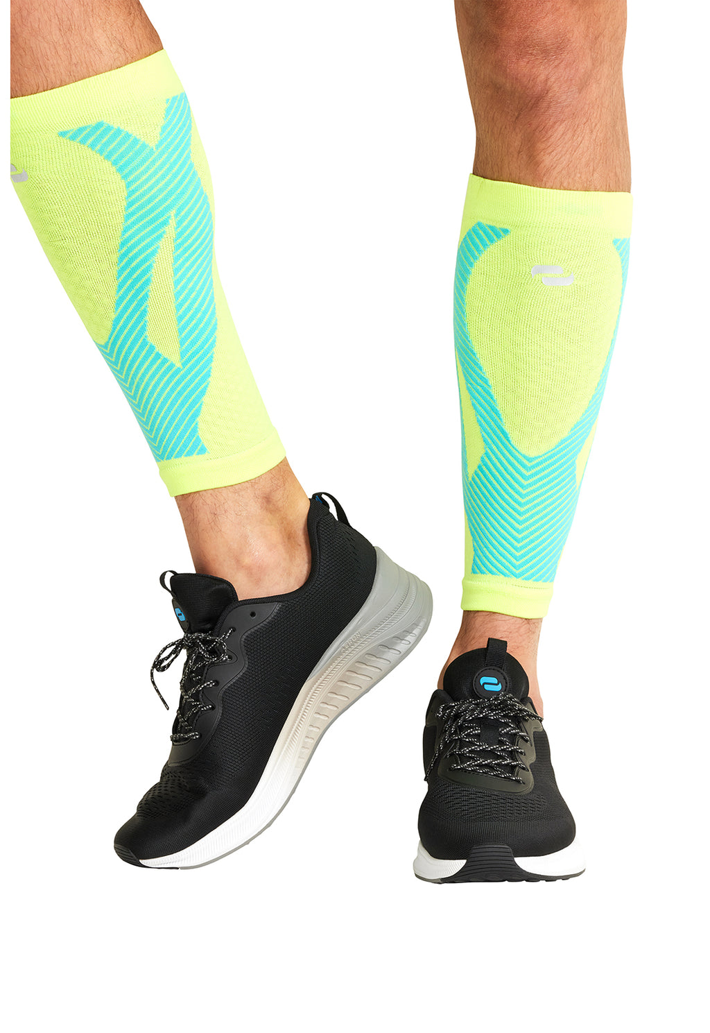 Hyper Yellow Turquoise - Compression Calf Sleeve Compression Calf Sleeve Cherokee Legwear