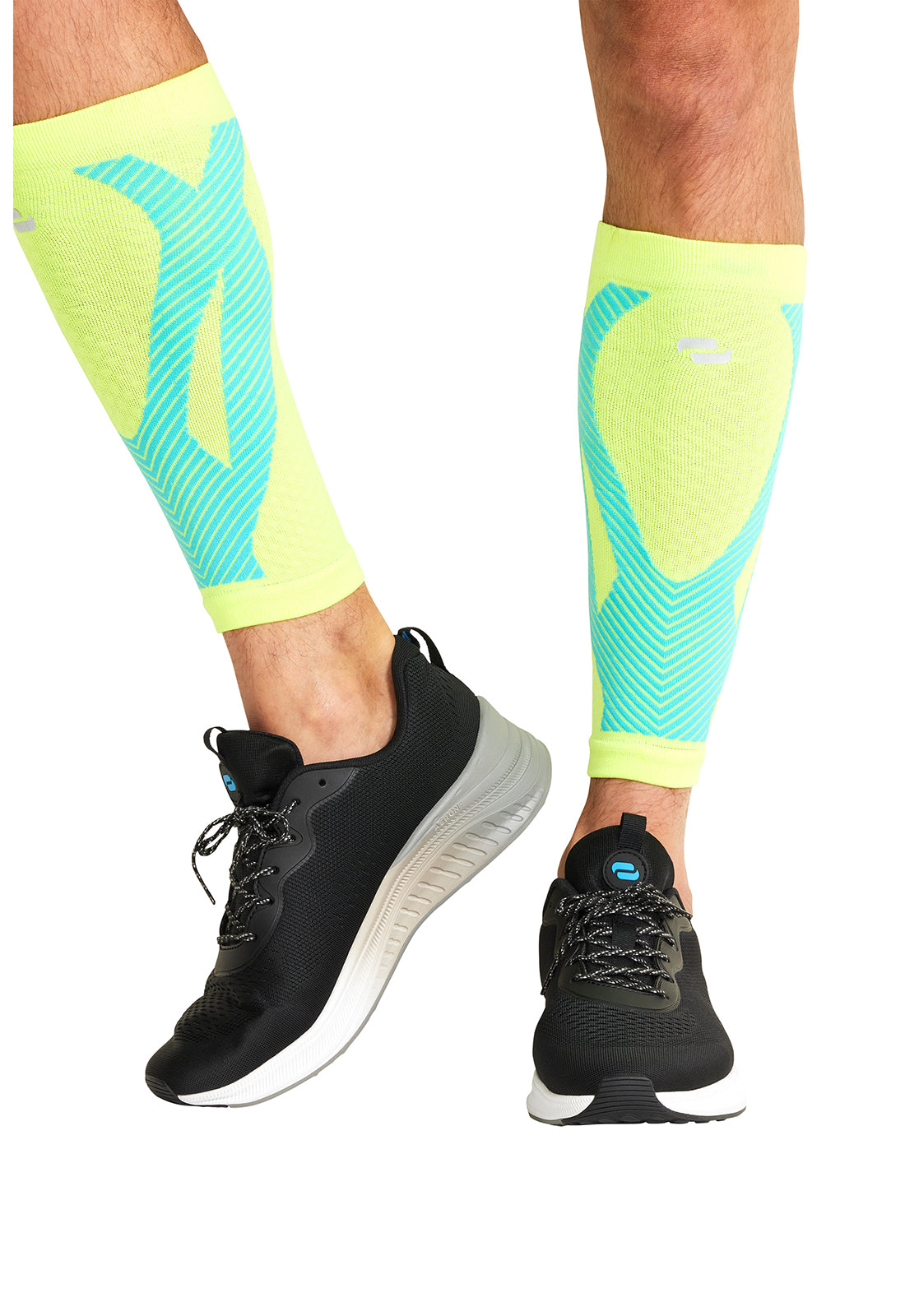 Hyper Yellow Turquoise - Compression Calf Sleeve Compression Calf Sleeve Cherokee Legwear