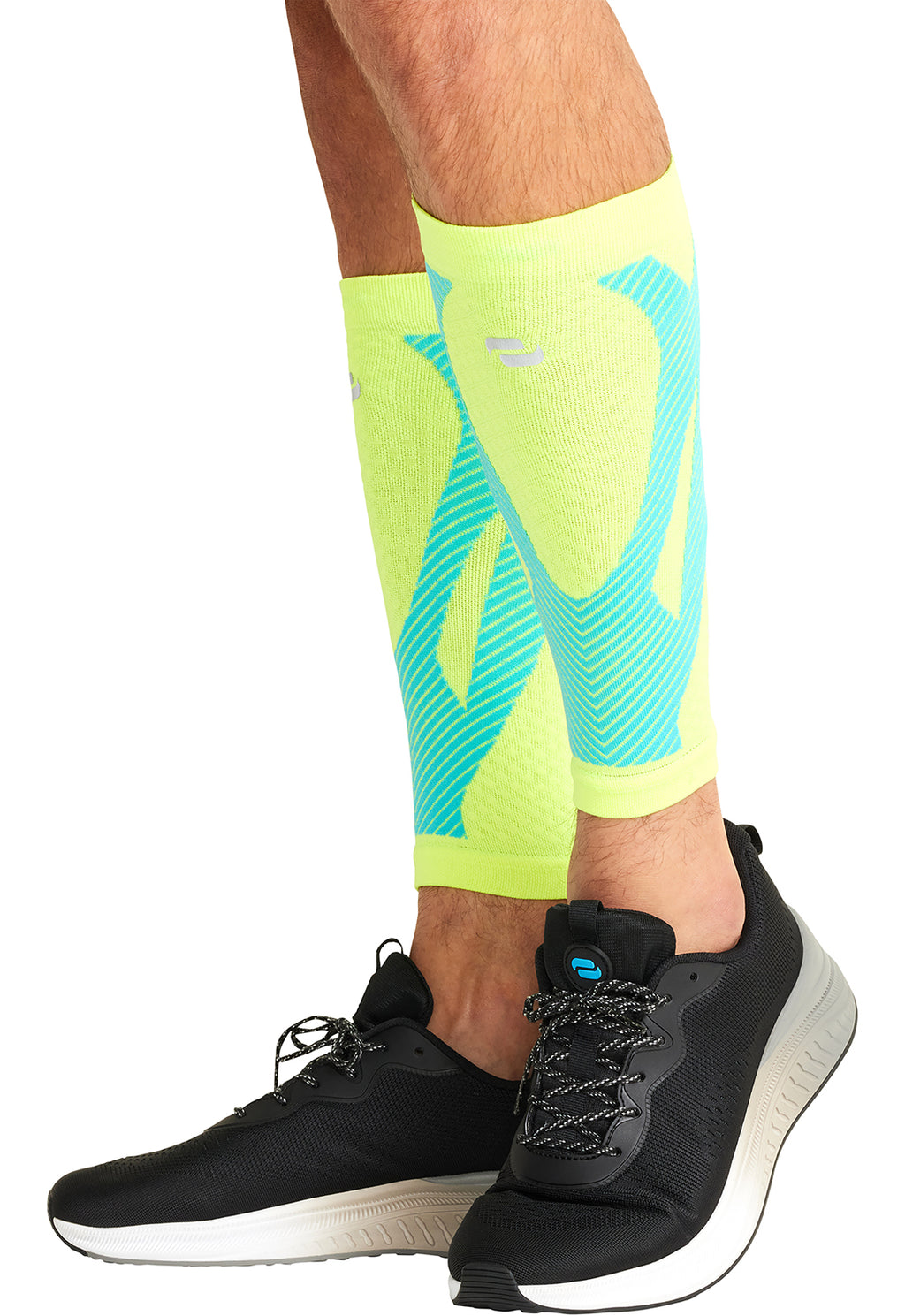 Hyper Yellow Turquoise - Compression Calf Sleeve Compression Calf Sleeve Cherokee Legwear