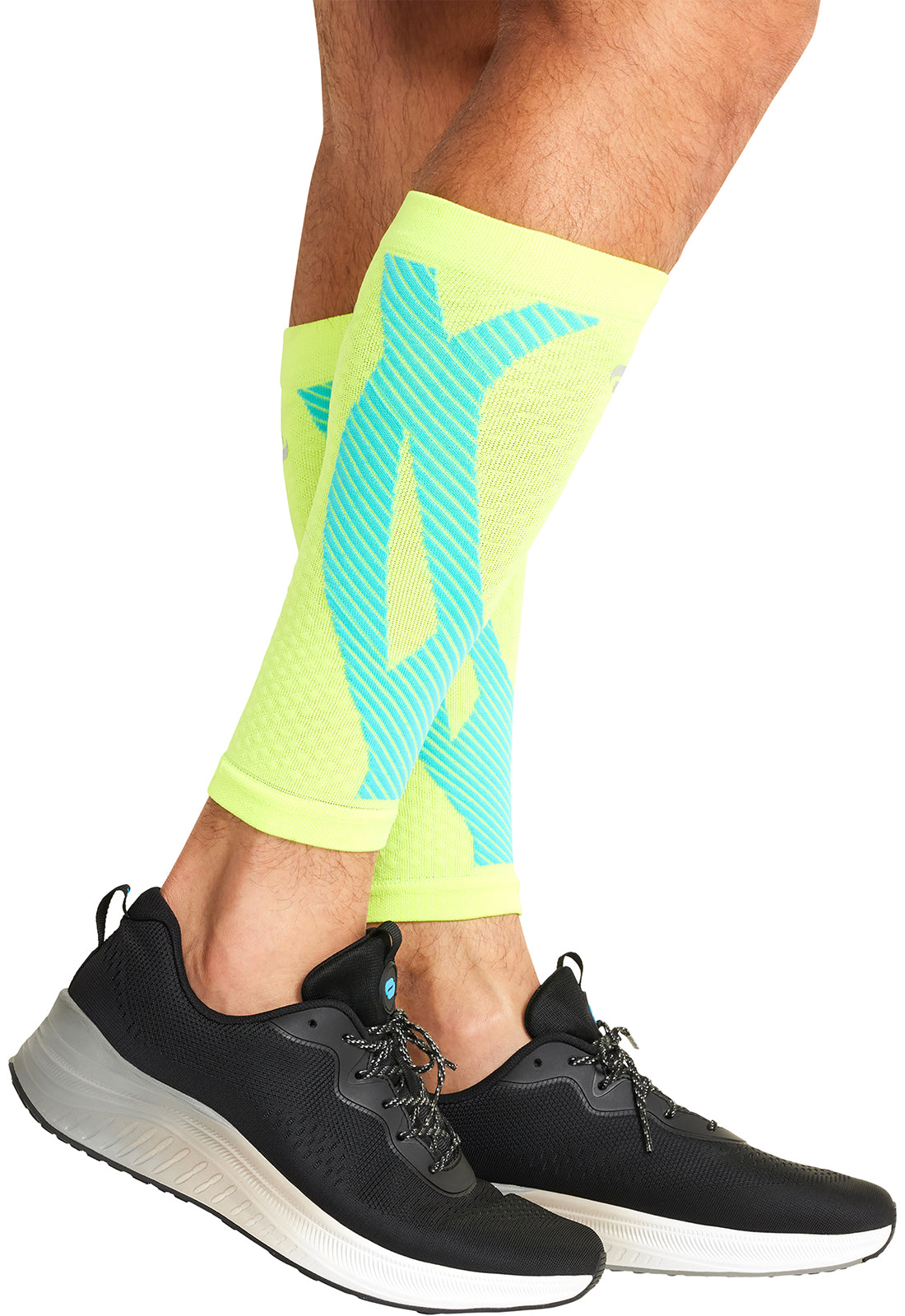 Hyper Yellow Turquoise - Compression Calf Sleeve Compression Calf Sleeve Cherokee Legwear