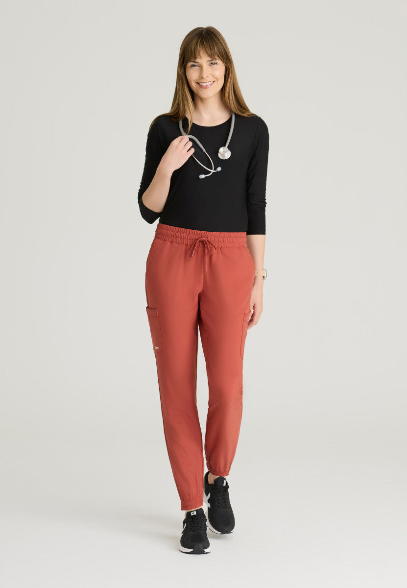 Terra 6-Pocket Mid-Rise Jogger Scrub Pant Women's Scrub Jogger Grey's Anatomy Evolve