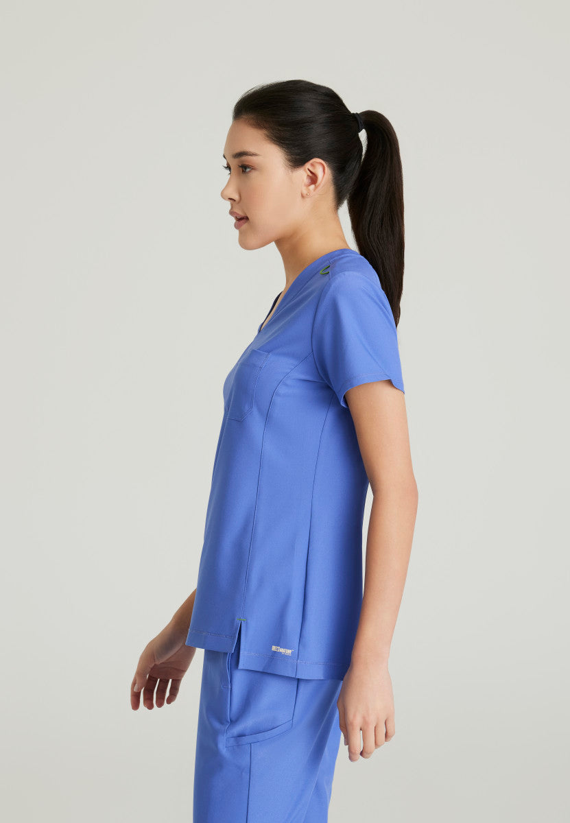 Grey's Anatomy Evolve | Sway 1-Pocket Banded V-Neck Scrub Top Women's Scrub Top Grey's Anatomy Evolve   