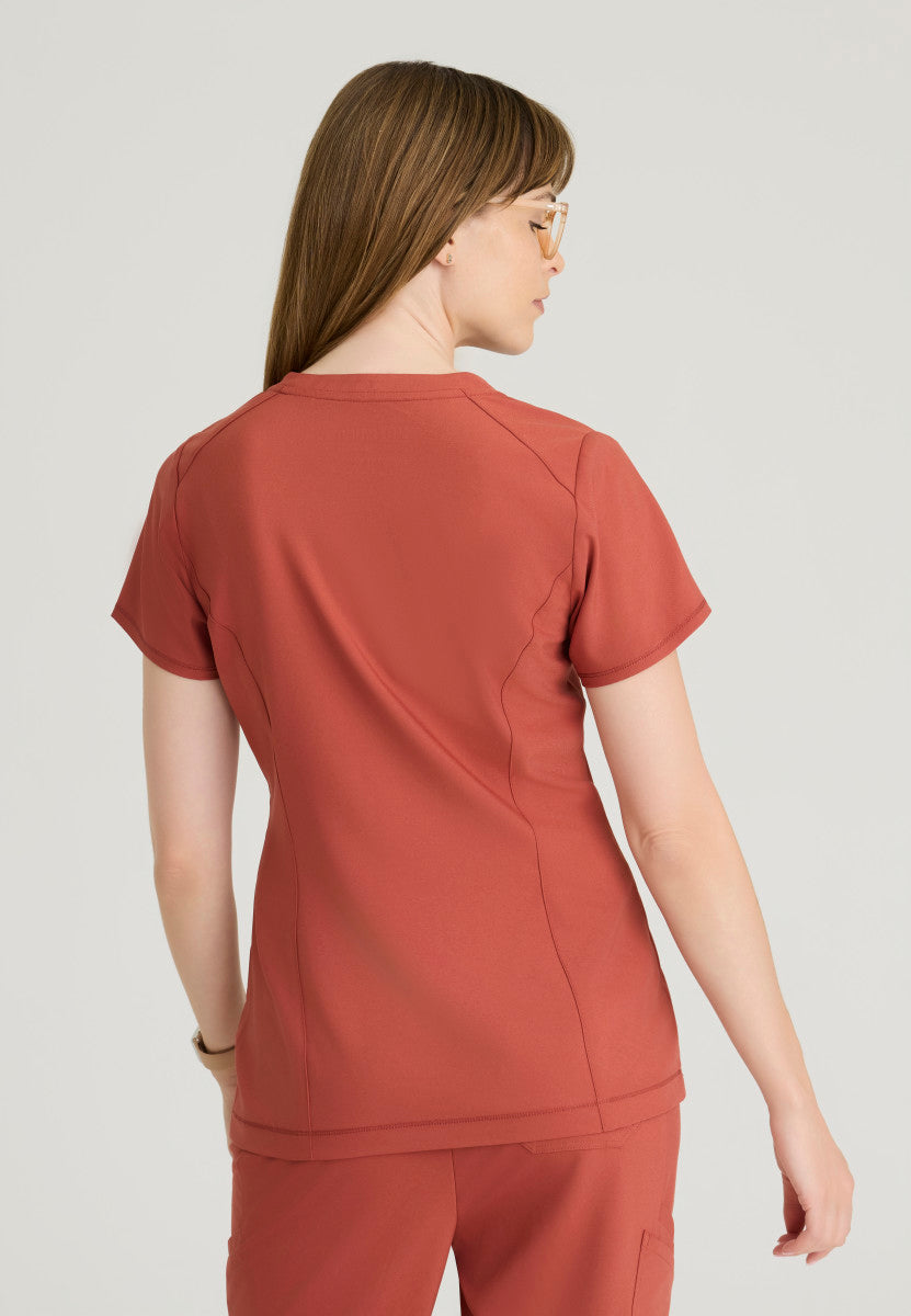 Sway 1-Pocket Banded V-Neck Scrub Top Women's Scrub Top Grey's Anatomy Evolve