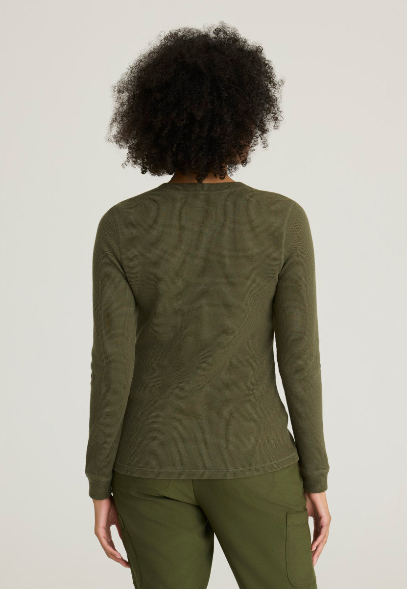 Wanderlust Single Patch Pocket Long Sleeve Top Women's Underscrub Grey's Anatomy Evolve by Barco