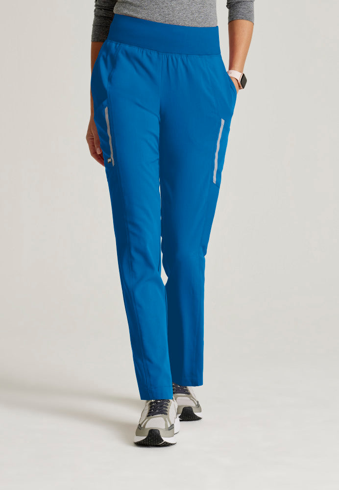 Grey's Anatomy Range Pant - Yoga Waistband Tapered Leg Scrub Pant Women's Scrub Pant Grey's Anatomy Impact Royal Blue XXS 