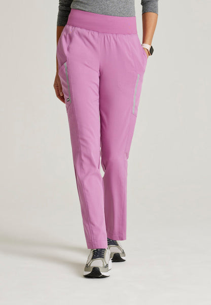 Petite Grey's Anatomy Range Pant - Yoga Waistband Tapered Leg Scrub Pant Women's Scrub Pant Grey's Anatomy Impact Pink Topaz XXS 