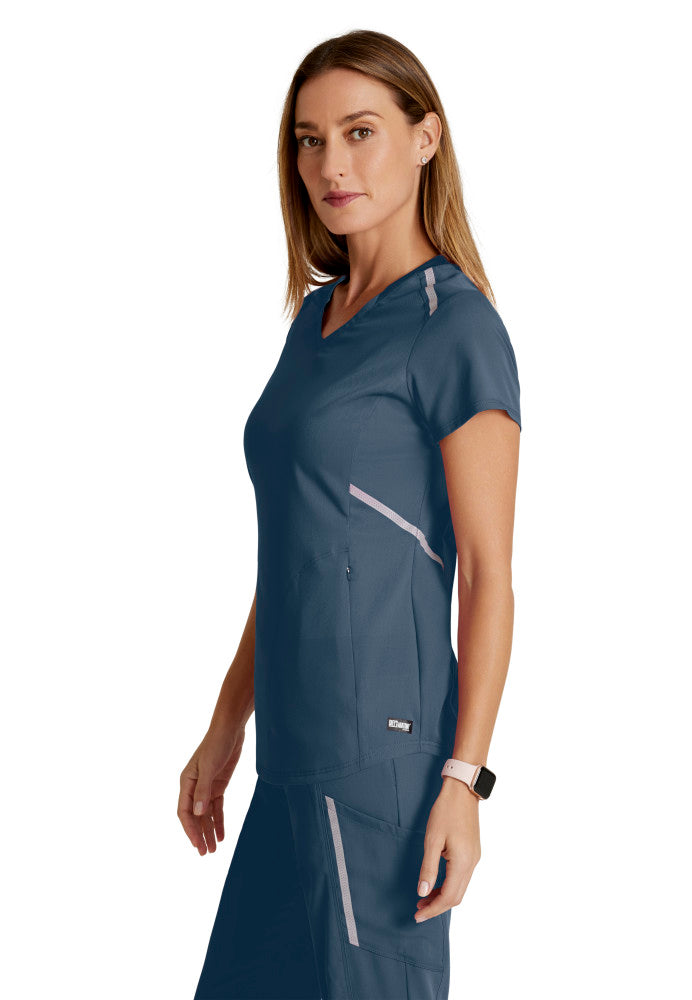 Grey's Anatomy Impact - Octave Tuck In Scrub Top Women's Scrub Top Grey's Anatomy Impact Steel XXS 