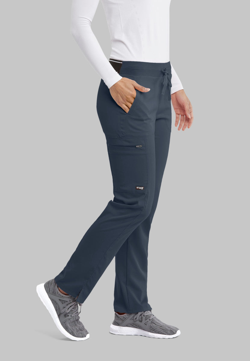 Kim 3-Pocket Mid-Rise Straight Leg Scrub Pant Women's Scrub Pant Grey's Anatomy Spandex Stretch