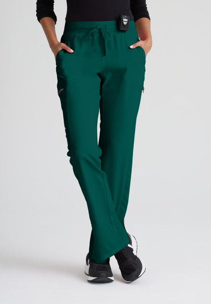 Grey's Anatomy Kim Pant - Straight Leg Scrub Pants Tall Women's Tall Scrub Pant Grey's Anatomy Spandex Stretch Hunter Green XS 
