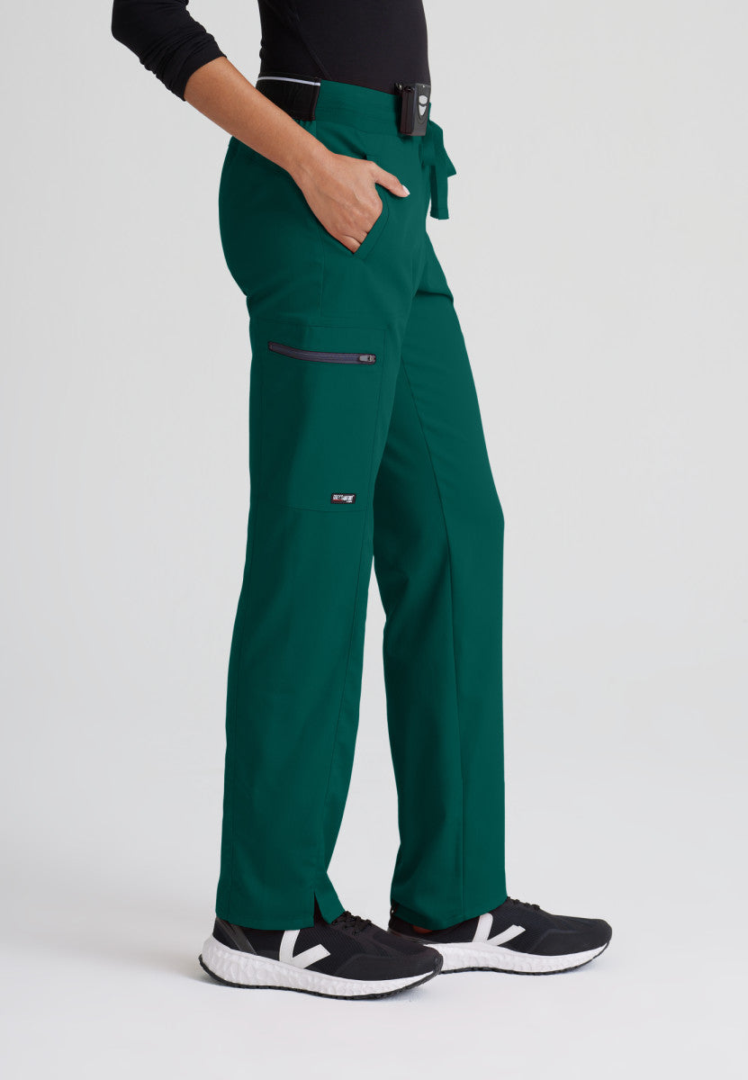 Kim 3-Pocket Mid-Rise Straight Leg Scrub Pant
