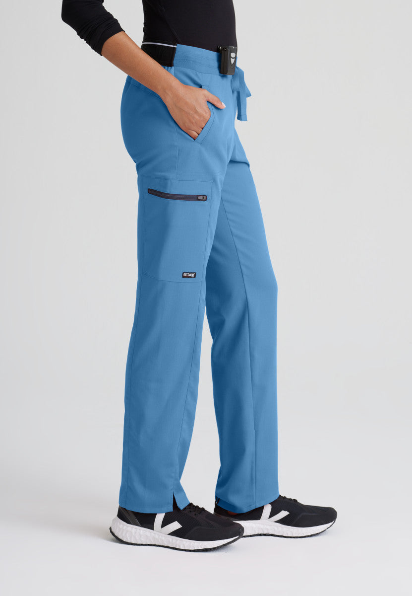 Kim 3-Pocket Mid-Rise Straight Leg Scrub Pant